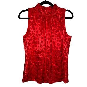 Red Leopard Print Blouse - WHBM - New with Tags